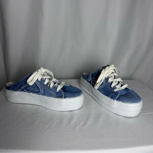 Beverly Hills Polo Club Denim Slip-On Platform Sneakers women’s size 8.5 90s